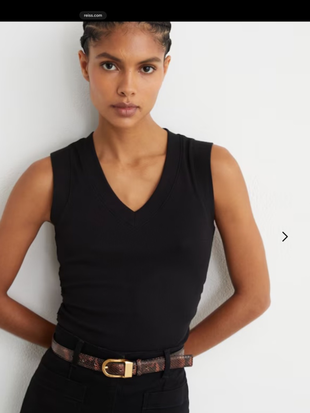 Reiss Stretch Cotton Tank (NWOT) on Black  Wardorbe Staple